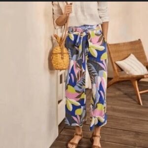 Gorgeous Boden Plum Blossom Tropical Wide Leg Pants 14 R